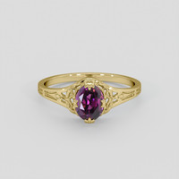 1.23 Ct. Purple Rhodolite Garnet Ring, 18K Yellow Gold 1