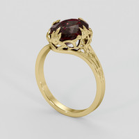 3.18 Ct. Red Garnet Ring, 18K Yellow Gold 2