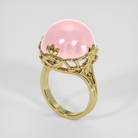 20.31 Ct. Pink Rose Quartz Ring, 18K Yellow Gold 2
