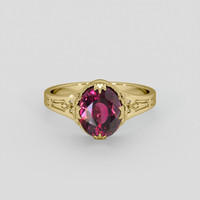 2.42 Ct. Reddish Pink Spinel Ring, 18K Yellow Gold 1