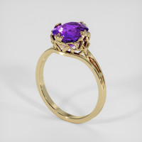 3.20 Ct. Purple Amethyst Ring, 18K Yellow Gold 2