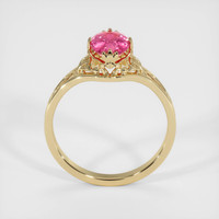 0.80 Ct. Reddish Pink Sapphire Ring, 18K Yellow Gold 3