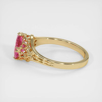 0.80 Ct. Reddish Pink Sapphire Ring, 18K Yellow Gold 4