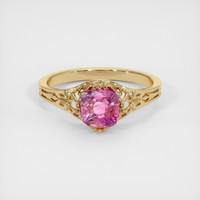 1.39 Ct. Pink Sapphire Ring, 18K Yellow Gold 1