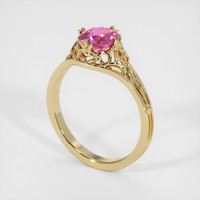 1.39 Ct. Pink Sapphire Ring, 18K Yellow Gold 2