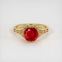 1.67 Ct. Ruby Ring, 18K Yellow Gold 1