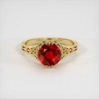 1.72 Ct. Ruby Ring, 18K Yellow Gold 1