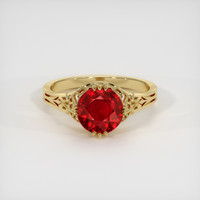 2.13 Ct. Ruby Ring, 18K Yellow Gold 1