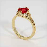2.13 Ct. Ruby Ring, 18K Yellow Gold 2