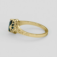 1.01 Ct. Greenish Blue Sapphire Ring, 18K Yellow Gold 4