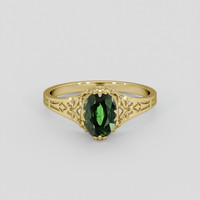 1.37 Ct. Green Sapphire Ring, 18K Yellow Gold 1