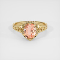 1.32 Ct. Padparadscha Sapphire Ring, 18K Yellow Gold 1