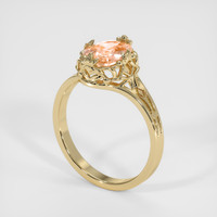 1.32 Ct. Padparadscha Sapphire Ring, 18K Yellow Gold 2
