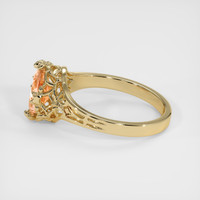 1.32 Ct. Padparadscha Sapphire Ring, 18K Yellow Gold 4
