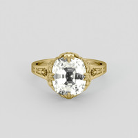4.29 Ct. White Sapphire Ring, 18K Yellow Gold 1