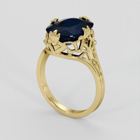 6.15 Ct. Blue Sapphire Ring, 18K Yellow Gold 2