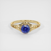 1.00 Ct. Blue Sapphire Ring, 18K Yellow Gold 1