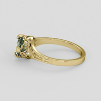 1.57 Ct. Green Sapphire Ring, 18K Yellow Gold 4