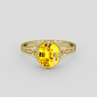 2.51 Ct. Yellow Sapphire Ring, 18K Yellow Gold 1