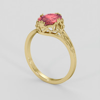 1.51 Ct. Padparadscha Sapphire Ring, 18K Yellow Gold 2