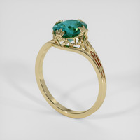 2.01 Ct. Bluish Green Sapphire Ring, 18K Yellow Gold 2