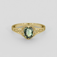 1.14 Ct. Color Change Sapphire Ring, 18K Yellow Gold 1