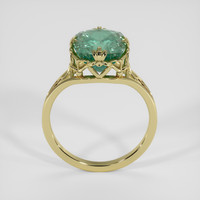 3.33 Ct. Bluish Green Sapphire Ring, 18K Yellow Gold 3
