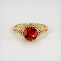 2.20 Ct. Ruby Ring, 18K Yellow Gold 1