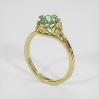 1.27 Ct. Yellowish Green Sapphire Ring, 18K Yellow Gold 2