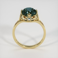 3.43 Ct. Greenish Blue Sapphire Ring, 18K Yellow Gold 3