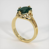 3.55 Ct. Green Sapphire Ring, 18K Yellow Gold 2