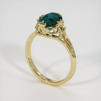 2.52 Ct. Greenish Blue Sapphire Ring, 18K Yellow Gold 2
