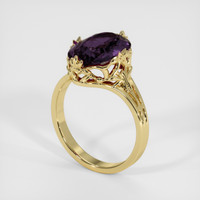 4.38 Ct. Purple Sapphire Ring, 18K Yellow Gold 2