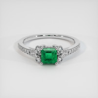 0.66 Ct. Emerald Ring, Platinum 950 1