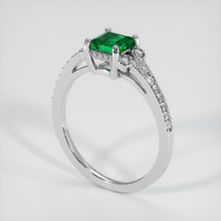 0.66 Ct. Emerald Ring, Platinum 950 2