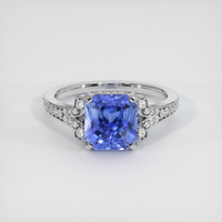 3.66 Ct. Blue Sapphire Ring, 10K White Gold 1