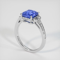 3.66 Ct. Blue Sapphire Ring, 10K White Gold 2