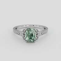 3.20 Ct. Green Sapphire Ring, 10K White Gold 1