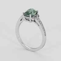 3.20 Ct. Green Sapphire Ring, 10K White Gold 2