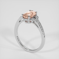 1.23 Ct. Peach Morganite Ring, 14K White Gold 2