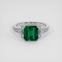 2.42 Ct. Emerald Ring, 18K White Gold 1