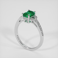 1.14 Ct. Emerald Ring, 18K White Gold 2