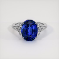 5.93 Ct. Blue Sapphire Ring, 18K White Gold 1