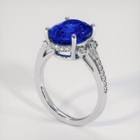 5.93 Ct. Blue Sapphire Ring, 18K White Gold 2