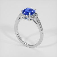 3.09 Ct. Blue Sapphire Ring, 18K White Gold 2