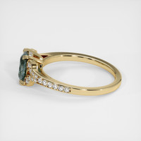0.90 Ct. Greenish Blue Sapphire Ring, 10K Yellow Gold 4