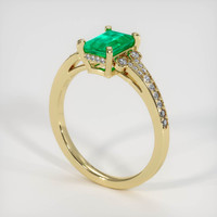 0.93 Ct. Emerald Ring, 18K Yellow Gold 2