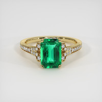 1.78 Ct. Emerald Ring, 18K Yellow Gold 1
