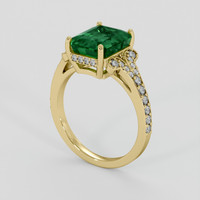 3.59 Ct. Emerald Ring, 18K Yellow Gold 2