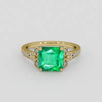 2.09 Ct. Emerald Ring, 18K Yellow Gold 1